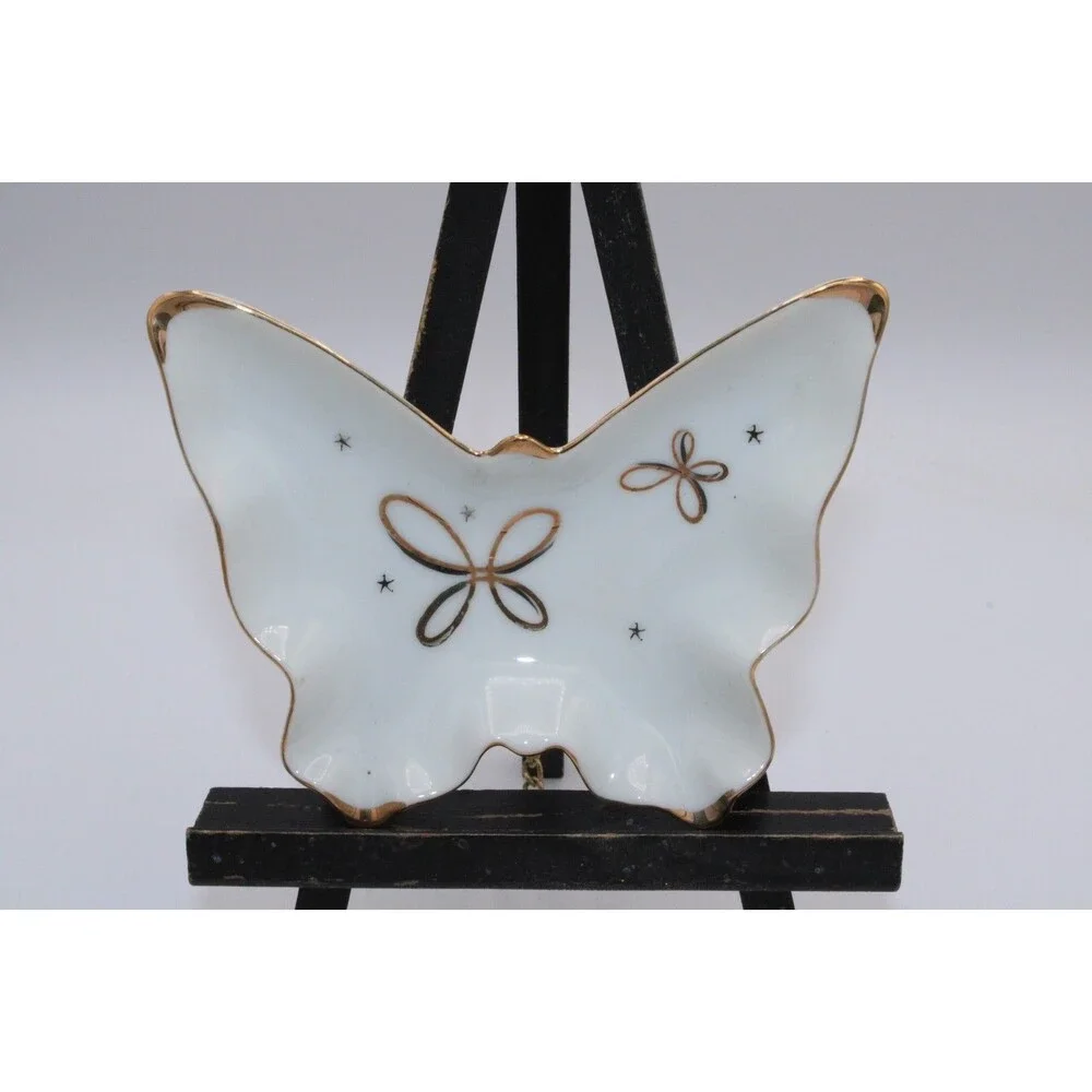 1950'S NIPPON YOKO BOEKI NESTING BUTTERFLIES SET OF 4 TRINKET DISHES NUT DISHES